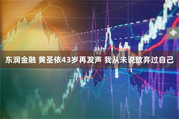 东润金融 黄圣依43岁再发声 我从未说放弃过自己